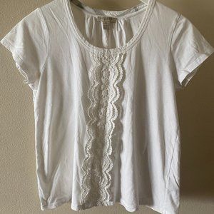Burberry Brit White Top w/ Lace Detail (Size S)